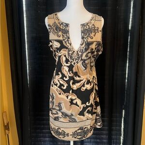 Hale Bob Black and Tan Embellished Blouse